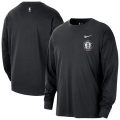 Nike Brooklyn Nets 2025/26 City Edition Remix Essential Logo Long Sleeve T-Shirt Black
