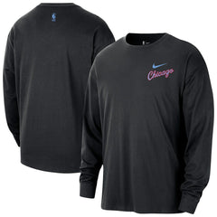 Nike Chicago Bulls 2025/26 City Edition Remix Essential Logo Long Sleeve T-Shirt Black