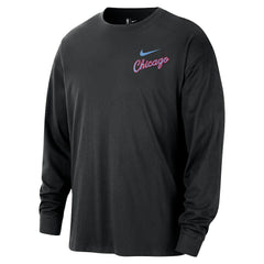 Nike Chicago Bulls 2025/26 City Edition Remix Essential Logo Long Sleeve T-Shirt Black