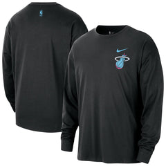 Nike Miami Heat 2025/26 City Edition Remix Essential Logo Long Sleeve T-Shirt Black