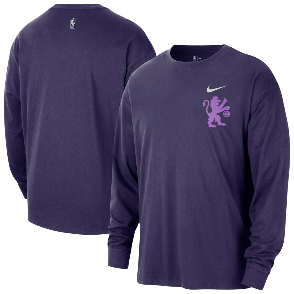 Nike Sacramento Kings 2025/26 City Edition Remix Essential Logo Long Sleeve T-Shirt Purple