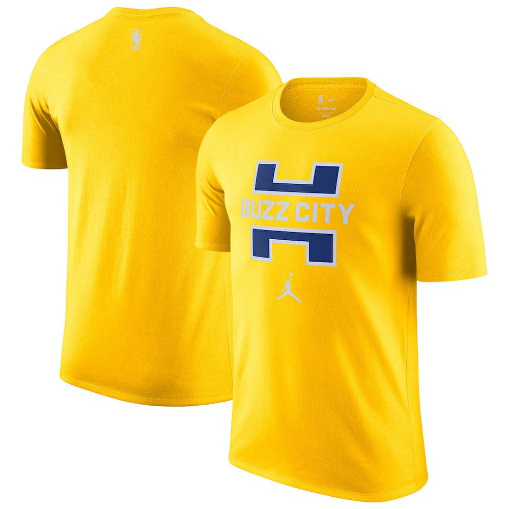 Charlotte Hornets Jordan Brand 2025/26 City Edition Remix Essential Logo T-Shirt Yellow