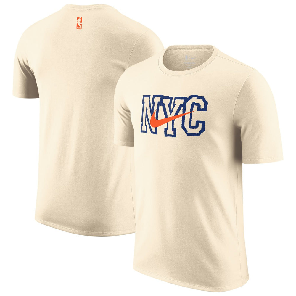 Nike New York Knicks 2025/26 City Edition Remix Essential Logo T-Shirt Natural