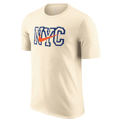 Nike New York Knicks 2025/26 City Edition Remix Essential Logo T-Shirt Natural