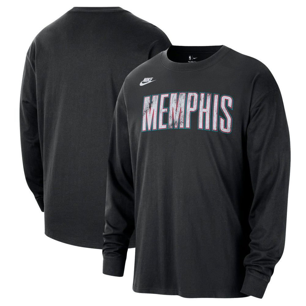 Nike Memphis Grizzlies Unisex Classic Edition Hardwood Classics Essential Logo Long Sleeve T-Shirt Black