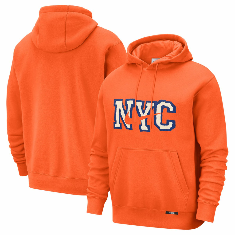 Nike New York Knicks 2025/26 City Edition Essential Logo Remix Hoodie Orange