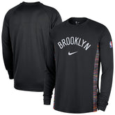 Nike Brooklyn Nets 2025/26 City Edition Authentic Pregame Dri-FIT Long Sleeve Shooting T-Shirt Black
