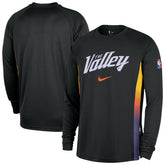 Nike Phoenix Suns 2025/26 City Edition Authentic Pregame Dri-FIT Long Sleeve Shooting T-Shirt Black
