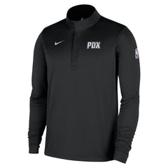 Nike Portland Trail Blazers 2025/26 City Edition Remix Authentic Coaches Dri-FIT Half-Zip Top Black