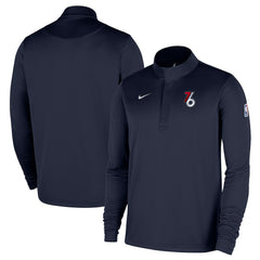 Nike Philadelphia 76ers 2025/26 City Edition Remix Authentic Coaches Dri-FIT Half-Zip Pullover Navy