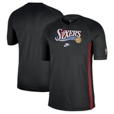 Nike Philadelphia 76ers Classic Edition Hardwood Classics Authentic Game Shooting T-Shirt Black