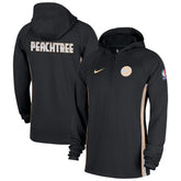 Nike Atlanta Hawks 2025/26 City Edition Remix Authentic On-Court Quarter-Zip Dri-FIT Hooded Jacket Black