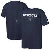 Dallas Cowboys Youth Sideline Team Issue T-Shirt - Navy - Nike
