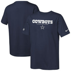 Dallas Cowboys Youth Sideline Team Issue T-Shirt - Navy - Nike