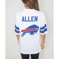 Josh Allen Buffalo Bills Cuce Women's Crystal V-Neck Tunic - White - NFL