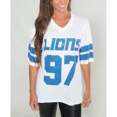 Aidan Hutchinson Detroit Lions Cuce Women's Crystal V-Neck Tunic - White - NFL