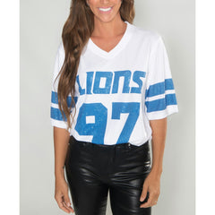 Aidan Hutchinson Detroit Lions Cuce Women's Crystal V-Neck Tunic - White - NFL