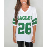 Saquon Barkley Philadelphia Eagles Cuce Women's Crystal V-Neck Tunic - White - NFL