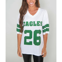 Saquon Barkley Philadelphia Eagles Cuce Women's Crystal V-Neck Tunic - White - NFL