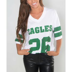 Saquon Barkley Philadelphia Eagles Cuce Women's Crystal V-Neck Tunic - White - NFL