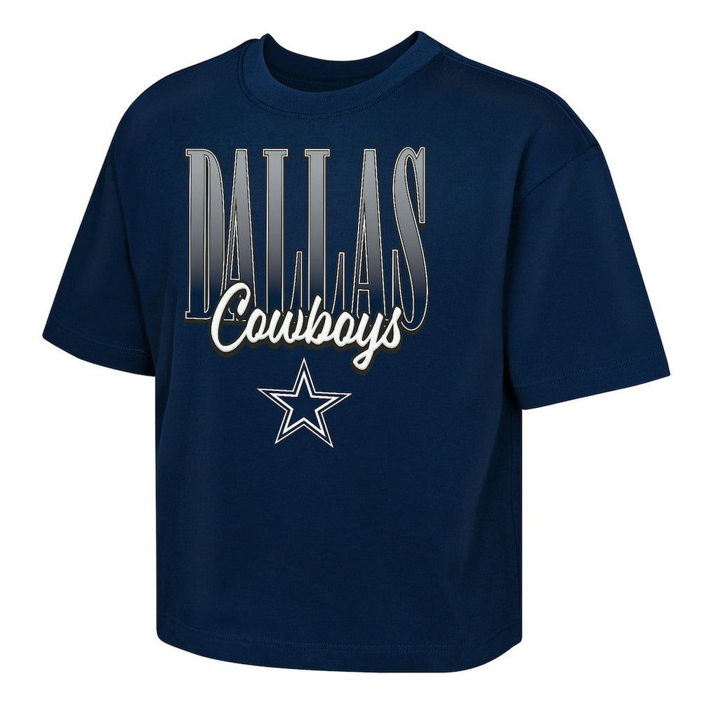 Dallas Cowboys Outerstuff Girls Youth Big City Boxy T-Shirt - Navy - NFL