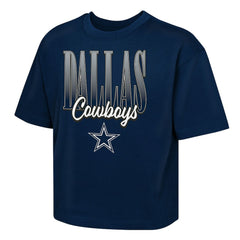 Dallas Cowboys Outerstuff Girls Youth Big City Boxy T-Shirt - Navy - NFL