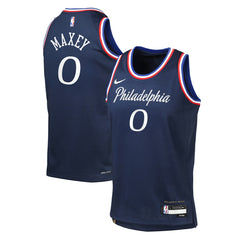 Nike Tyrese Maxey Philadelphia 76ers Youth 2025/26 City Edition Swingman Jersey Navy