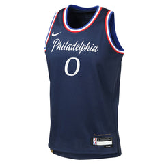 Nike Tyrese Maxey Philadelphia 76ers Youth 2025/26 City Edition Swingman Jersey Navy