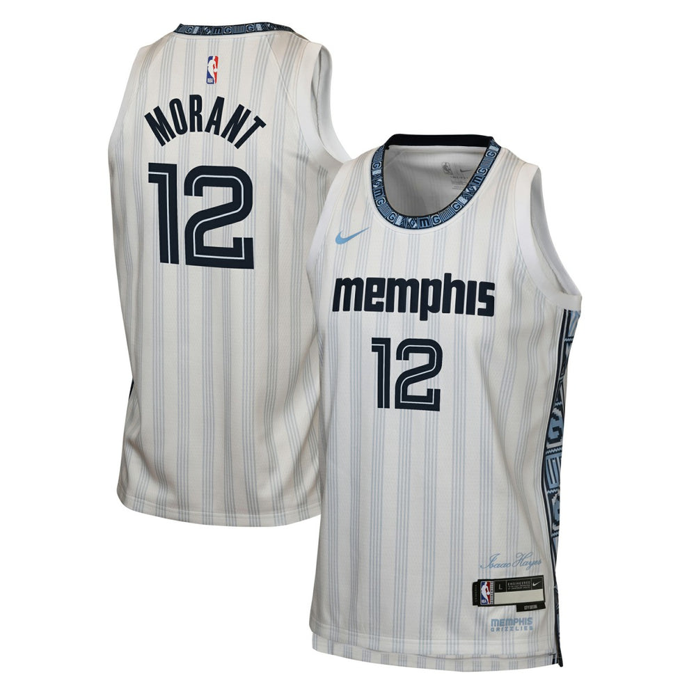 Nike Ja Morant Memphis Grizzlies Youth 2025/26 City Edition Swingman Jersey White