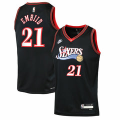 Nike Joel Embiid Philadelphia 76ers Youth Swingman Jersey Classic Edition Black