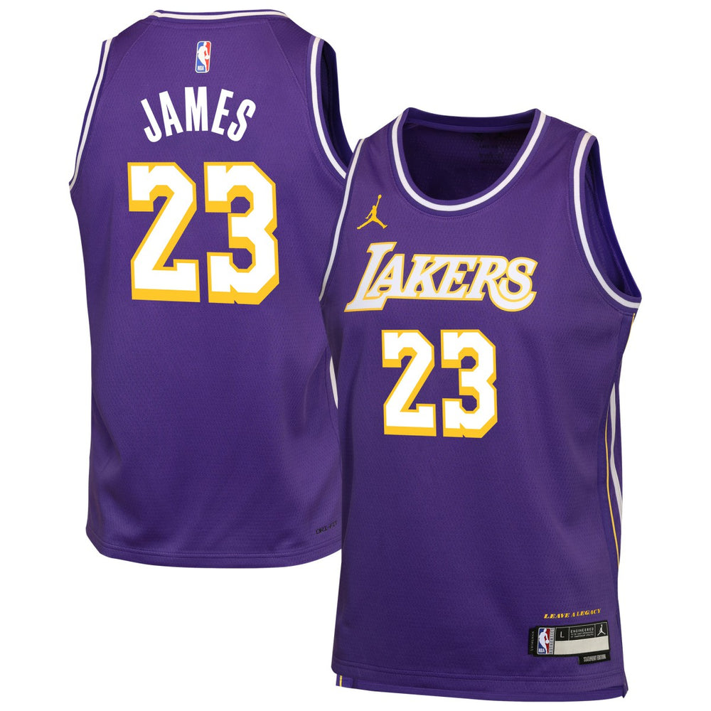 LeBron James Los Angeles Lakers Jordan Brand Youth Swingman Jersey Statement Edition Purple