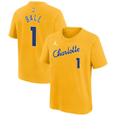 Nike LaMelo Ball Charlotte Hornets Youth 2025/26 City Edition Name & Number T-Shirt Yellow