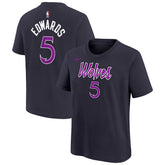 Nike Anthony Edwards Minnesota Timberwolves Youth 2025/26 City Edition Name & Number T-Shirt Purple