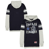 Dallas Cowboys New Era Twofer Layered Long Sleeve Hoodie T-Shirt - Navy - NFL