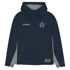 Dallas Cowboys New Era Combine Authentic Raglan Scuba Full-Zip Hoodie - Navy - NFL