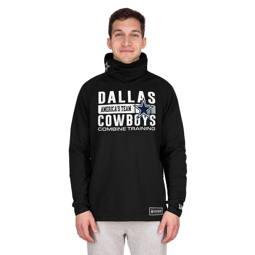 Dallas Cowboys New Era Functional Fandom Balaclava Helmet Stripe Tri-Blend Hoodie - Black - NFL