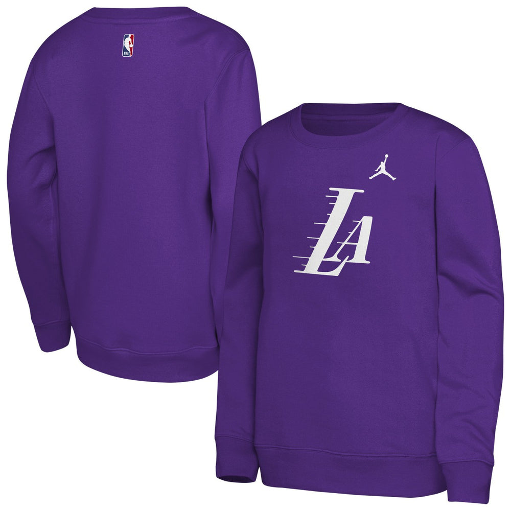 Los Angeles Lakers Jordan Brand Youth Courtside Statement Edition Sweatshirt Purple