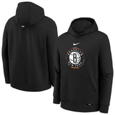 Nike Brooklyn Nets Youth 2025/26 City Edition Club Fleece Pullover Hoodie Black