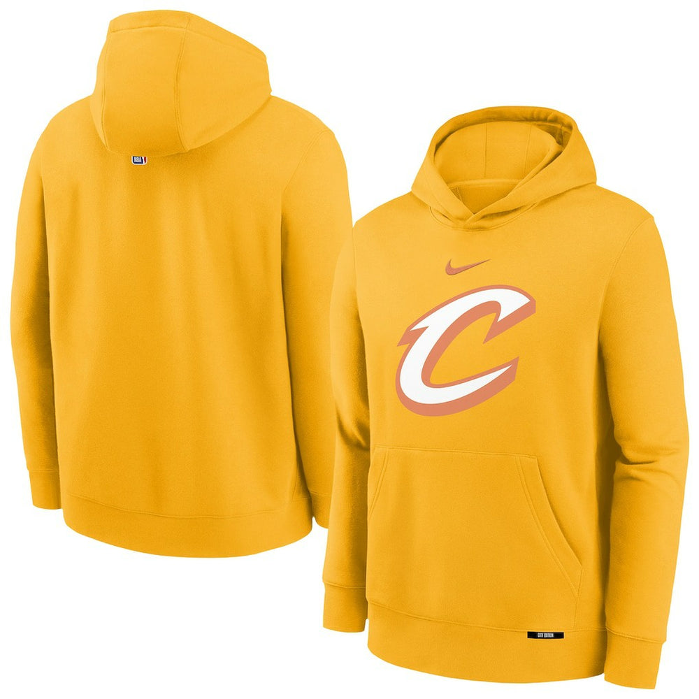 Nike Cleveland Cavaliers Youth 2025/26 City Edition Club Fleece Pullover Hoodie Yellow