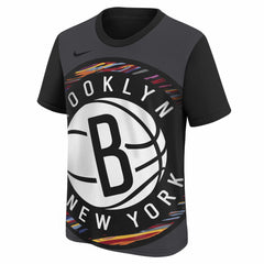 Nike Brooklyn Nets Youth 2025/26 City Edition Max90 T-Shirt Black