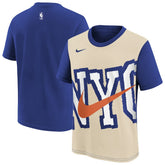 Nike New York Knicks Youth 2025/26 City Edition Max90 T-Shirt Light Beige/Blue
