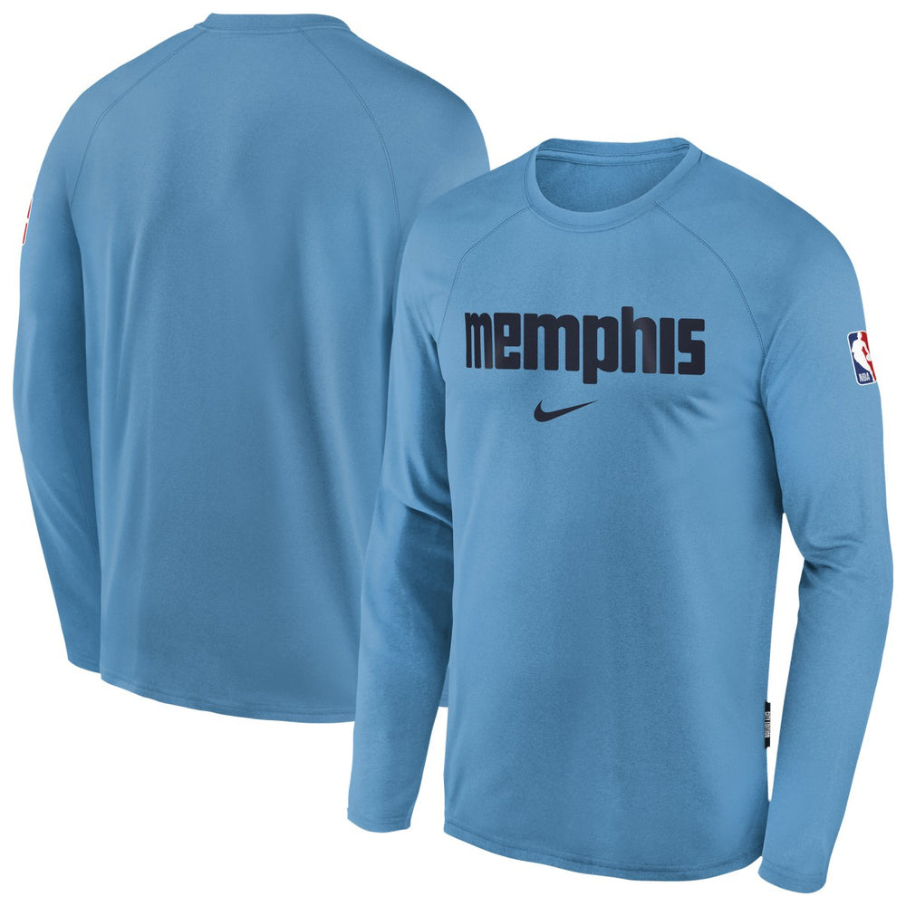 Nike Memphis Grizzlies Youth 2025/26 City Edition Dri-Fit Long Sleeve Game Top Light Blue