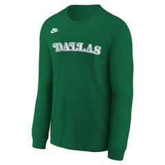 Nike Dallas Mavericks Youth Hardwood Classics Essential Logo Max90 Long Sleeve T-Shirt Green