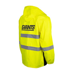 New York Giants Hi-Vis Safety Waterproof Rainshell Full-Zip Hooded Jacket - Yellow - NFL