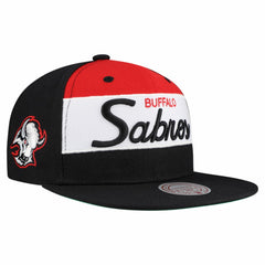 Buffalo Sabres Mitchell & Ness Retro Script Colorblock Snapback Hat - Black | NHL discount