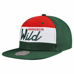 Minnesota Wild Mitchell & Ness Retro Script Colorblock Snapback Hat - Green | NHL discount