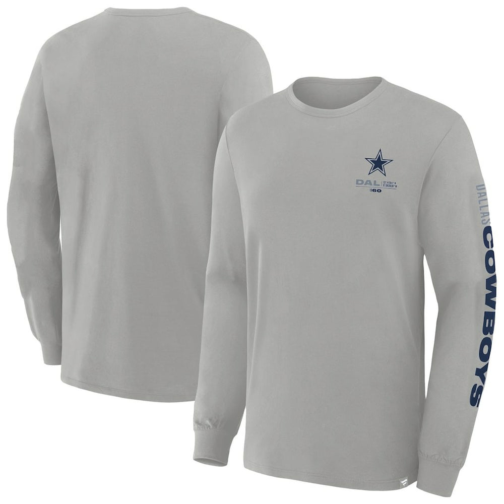 Dallas Cowboys Big & Tall Clock Management Legacy Long Sleeve T-Shirt - Heather Gray - Fanatics