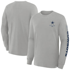 Dallas Cowboys Big & Tall Clock Management Legacy Long Sleeve T-Shirt - Heather Gray - Fanatics