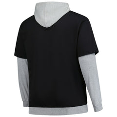 Pittsburgh Steelers Big & Tall Twofer Pullover Hoodie - Black/Heather Gray - Fanatics