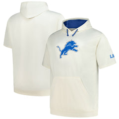 Detroit Lions Profile Big & Tall Chest Print and Logo Short Sleeve Pullover Hoodie - Oatmeal - NFL